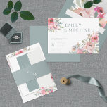 Romantic Cottage Flowers Blush Blue Sage Invitatio Kaart<br><div class="desc">Elementen: zachte waterverf florale regelingen. Klassieke serif doopvonten met whimsical manuscriptaccenten. Kleuren: stoffig blauw,  perzik,  wazig,  roze,  grijsgroen,  ivoor. Thema's: lente,  zomer,  zacht,  botanisch,  huisje,  tapijtkern,  romantisch,  ,  tuin. Collectie: Romantic Cottage Flowers Blush Blue Sage Wedding Collectie Product Type: Wedding Invitting</div>