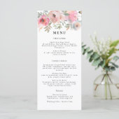Romantic Cottage Flowers Blush Blue Sage Menu (Staand voorkant)