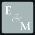 Romantic Cottage Flowers Blush Blue Sage Vierkante Sticker<br><div class="desc">Elementen: zachte waterverf florale regelingen. Klassieke serif doopvonten met whimsical manuscriptaccenten. Kleuren: stoffig blauw,  perzik,  wazig,  roze,  grijsgroen,  ivoor. Thema's: lente,  zomer,  zacht,  botanisch,  huisje,  tapijtkern,  romantisch,  ,  tuin. Collectie: Romantic Cottage Flowers Blush Blue Sage Wedding Collectie Product Type: Names Sticker</div>