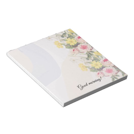 Romantic cottage flowers wallpaper notitieblok (Schuin)