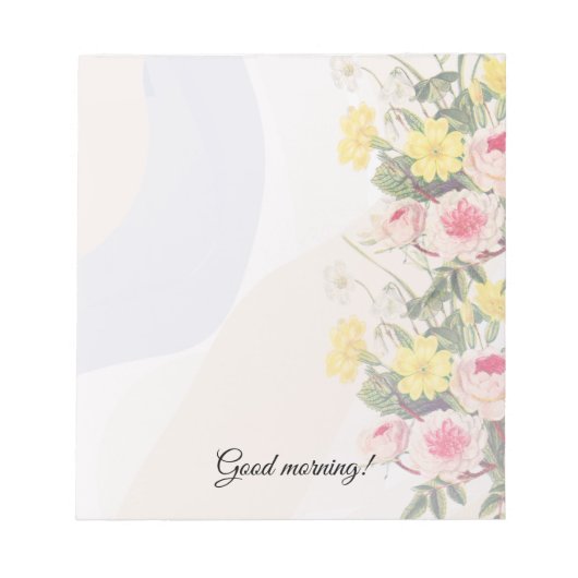 Romantic cottage flowers wallpaper notitieblok (Voorkant)