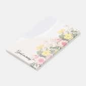 Romantic cottage flowers wallpaper post-it® notes (Schuin)