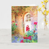Romantic cottage garden aquarel kaart (Gele Bloem)