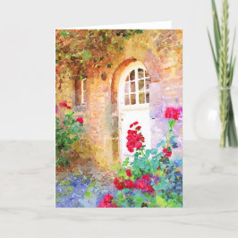 Romantic cottage garden aquarel kaart