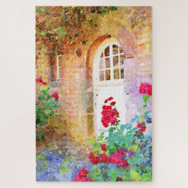 Romantic cottage garden aquarel legpuzzel