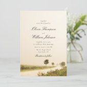 Romantic Countryside Landscape Wedding Invitation Kaart (Staand voorkant)