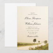 Romantic Countryside Landscape Wedding Invitation Kaart (Voorkant / Achterkant)