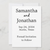 Romantic Couple Afbeelding in Arch sparen de Kaart (Achterkant)