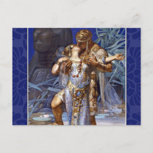-Romantic Couple Anthony en Cleopatra Kiss Briefkaart