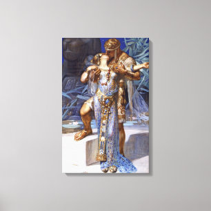 -Romantic Couple Anthony en Cleopatra Kiss Canvas Afdruk