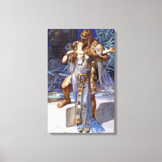 -Romantic Couple Anthony en Cleopatra Kiss Canvas Afdruk (Voorkant)