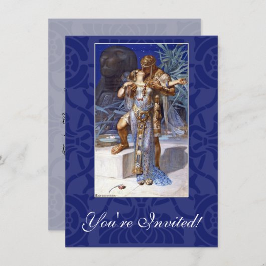 -Romantic Couple Anthony en Cleopatra Kiss Kaart (Voorkant / Achterkant)