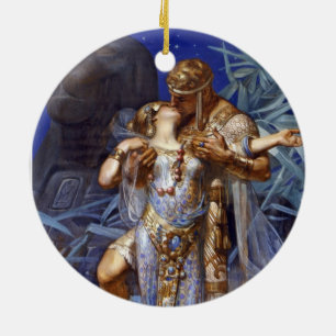 -Romantic Couple Anthony en Cleopatra Kiss Keramisch Ornament