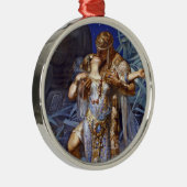 -Romantic Couple Anthony en Cleopatra Kiss Metalen Ornament (Rechts)