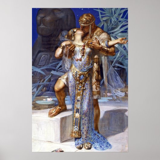 -Romantic Couple Anthony en Cleopatra Kiss Poster (Voorkant)
