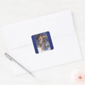 -Romantic Couple Anthony en Cleopatra Kiss Vierkante Sticker (Envelop)