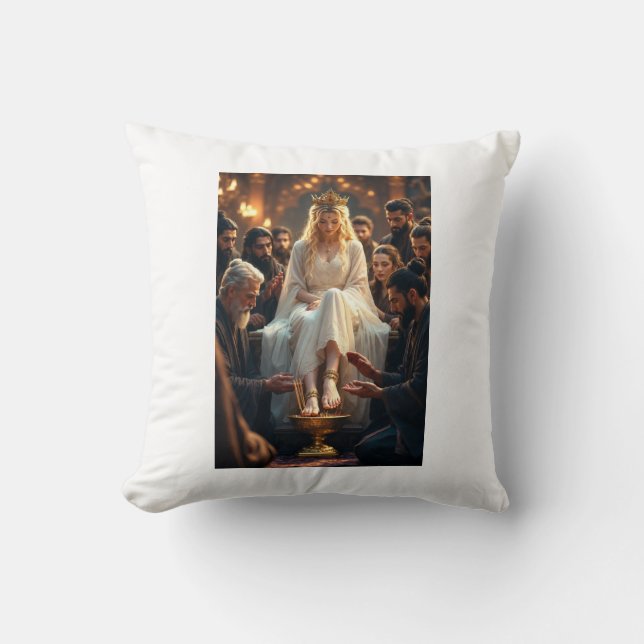 Romantic Couple Artwork Pillow – Hero Cherishing  Kussen (Voorkant)