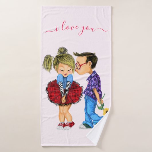 Romantic Couple Bath Towel Set - Love Bad Handdoek (Badhanddoek)