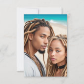Romantic Couple Beach Digital Art Poster Kaart (Voorkant)