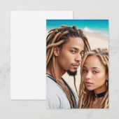 Romantic Couple Beach Digital Art Poster Kaart (Voorkant / Achterkant)