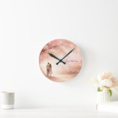 Romantic Couple Clock – Custom Text Wall Art Ronde Klok (Huis)