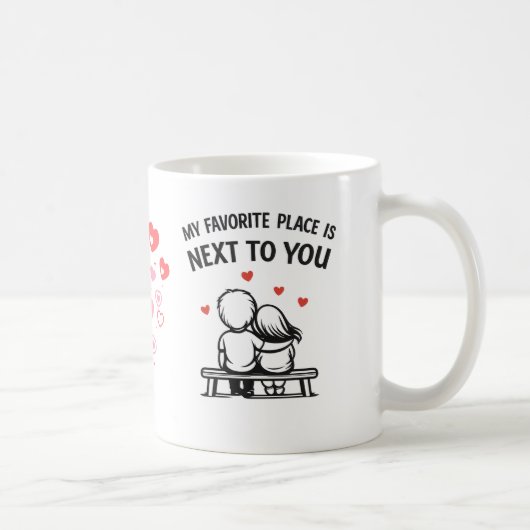 Romantic Couple Coffee Mug – Lovers Koffiemok (Rechts)