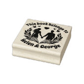 Romantic Couple Custom Ex Libris Stamp with Birds  Rubberstempel (Stempel)