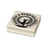 Romantic Couple Custom Round Wedding Rubber Stamp Rubberstempel (Stempel)