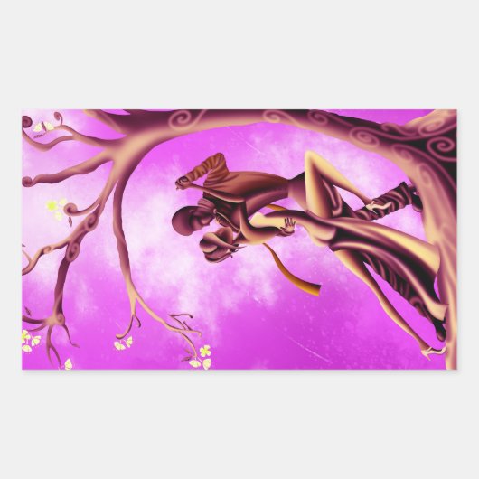 Romantic Couple Dance the Tango Rechthoekige Sticker (Voorkant)