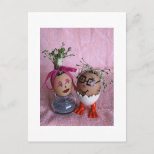 Romantic Couple Eggmen Series White Edges Briefkaa Briefkaart