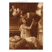 Romantic Couple Embrace Funny Sepia Jubileum (Voorkant)