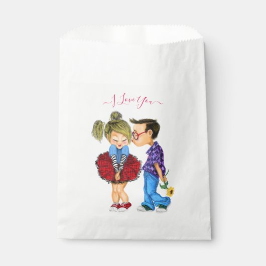 Romantic Couple Favor Bag - Ik hou van je Bedankzakje (Voorkant)