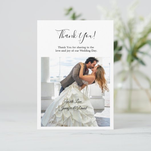 Romantic Couple Flat Thank You Card Bedankkaart (Staand voorkant)