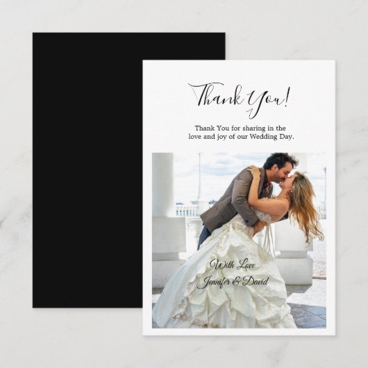 Romantic Couple Flat Thank You Card Bedankkaart (Voorkant / Achterkant)