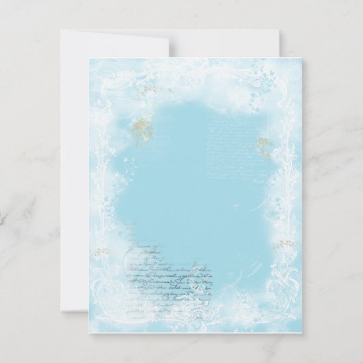 Romantic Couple Franse  stijl Uitnodiging (Achterkant)