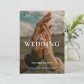 Romantic couple hands photo wedding kaart (Staand voorkant)