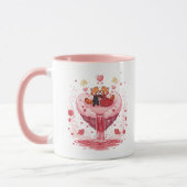 Romantic Couple Heart Illustration Two-Tone Coffee Mok (Links)