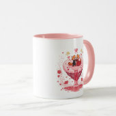 Romantic Couple Heart Illustration Two-Tone Coffee Mok (Voorkant rechts)