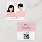 Romantic Couple Illustration Bride Groom Wedding Vierkante Visitekaartje (Voorkant / Achterkant)