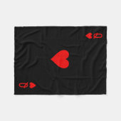 Romantic Couple Kiss Queen Of Hearts Ker Playing C Fleece Deken (Voorkant (Horizontaal))