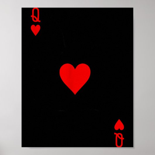 Romantic Couple Kiss Queen Of Hearts Ker Playing C Poster (Voorkant)