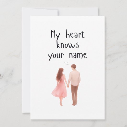 Romantic Couple Love Card, Valentine's Day Feestdagenkaart (Voorkant)