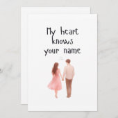 Romantic Couple Love Card, Valentine's Day Feestdagenkaart (Voorkant / Achterkant)