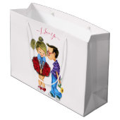 Romantic Couple Love Gift Bag - Ik hou van je Groot Cadeauzakje (Achterkant Gekanteld)