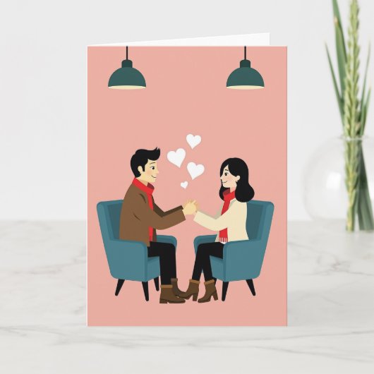 Romantic Couple Love Hearts Card Kaart (Voorkant)