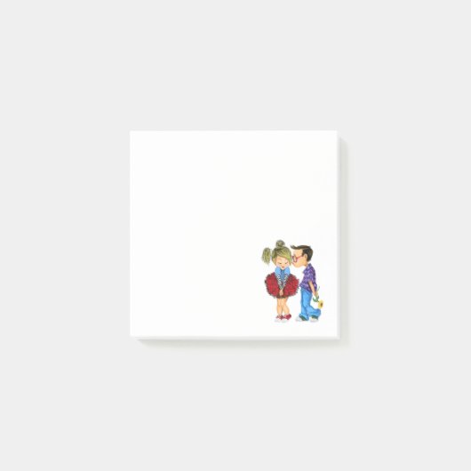 Romantic Couple Love Post merkt op Post-it® Notes (Voorkant)