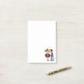 Romantic Couple Love Post merkt op Post-it® Notes (Op bureau)