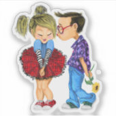 Romantic Couple Love Sticker - Kiss (Voorkant)