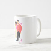 Romantic Couple Mug | Elegant Love Coffee Cup for  Koffiemok (Voorkant rechts)