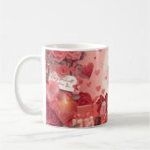 Romantic Couple Mug Valentine Gift with Hearts Ros Koffiemok (Links)